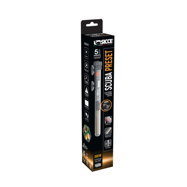 Sicce SCUBA Preset 200 Submersible Heater - 200 Watt