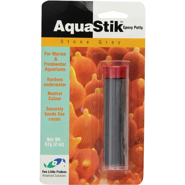 Two Little Fishies AquaStik Underwater Epoxy Putty - Stone Grey - 2 oz