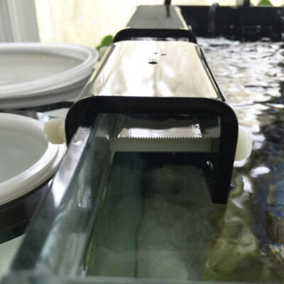 Simplicity 4" Filter Sock Holder - Black 8 simplicitiy filter sock holder black installed bracket back angle 19145