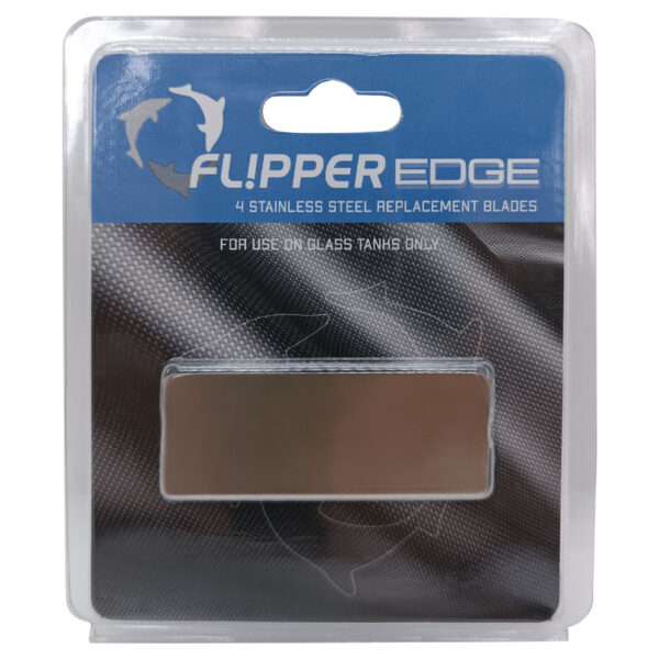 Flipper Edge Standard Stainless Steel Replacement Blade for Glass Tanks - 4-Pack