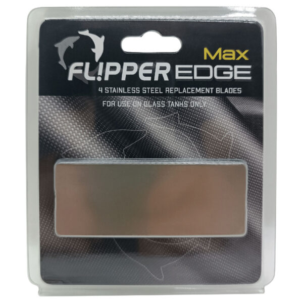Flipper Edge Max Stainless Steel Replacement Blade for Glass Tanks - 4-Pack